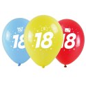 Balon gumowy Arpex z nadrukiem cyferki - 18 (3 szt.) mix 280mm (KB1993-18-9944)