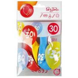 Balon gumowy Arpex z nadrukiem cyferki - 30 (3 szt.) mix 280mm (KB2006-30-9944)