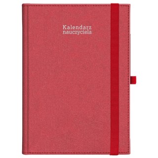 Kalendarz nauczyciela książkowy (terminarz) KRAFT Z GUMKĄ czerwony 2024/2025 A5 tygodniowy A5 Wydawnictwo Wokół Nas (A5TN069B-)