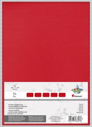 Filc Craft-Fun Series A4 kolor: czerwony 10 ark. [mm:] 210x297 Titanum (344565)