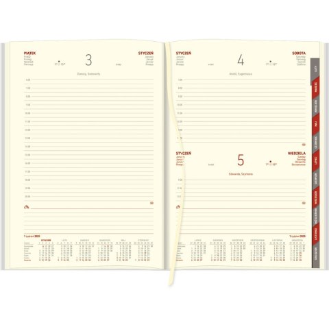 Kalendarz książkowy (terminarz) 1590503184648 Cross B5 dzienny z gumką B5 Wokół Nas (B5DRK srebrny)