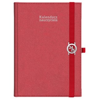 Kalendarz nauczyciela książkowy (terminarz) KRAFT Z GUMKĄ czerwony 2024/2025 B5 tygodniowy B5 Wydawnictwo Wokół Nas (B5TN067B-)