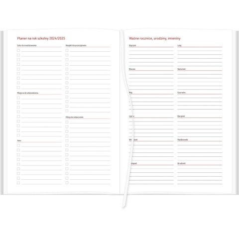 Kalendarz nauczyciela książkowy (terminarz) VIVELLA 2024/2025 A5 tygodniowy A5 Wydawnictwo Wokół Nas (A5TN065B-bordowy)