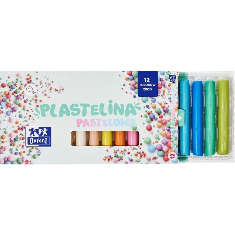 Plastelina 12 kol. pastelowa mix 200g Oxford (400178108)
