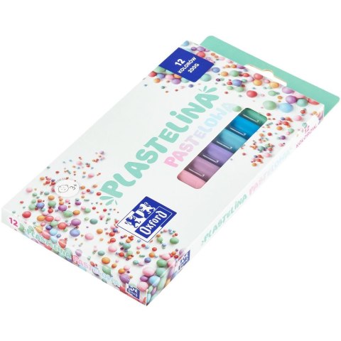 Plastelina 12 kol. pastelowa mix 200g Oxford (400178108)