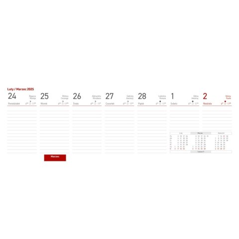 Kalendarz biurkowy 5905031847370 LEŻĄCY VIVELLA granatowy 300mm x 145mm Wokół Nas (KB047VB)