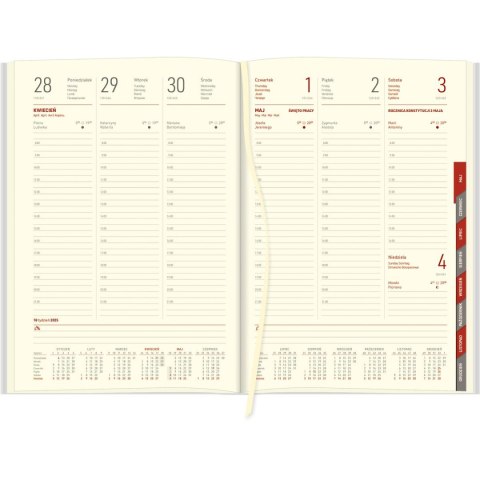 Kalendarz książkowy (terminarz) 5905031846281 Cross A4 tygodniowy z gumką A4 Wokół Nas (A4TRK czerwony)