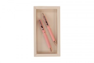 Zestaw piśmienniczy MASTER różowy pióro+długopis et.GIFT BOX Cresco (830034-02)