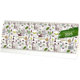 Kalendarz biurkowy 5905031844676 STOJĄCY TRÓJDZIELNY 120X200MM 296mm x 120mm Wokół Nas (KB039B)