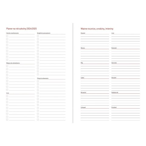 Kalendarz nauczyciela książkowy (terminarz) B6TN089B- 2024/2025 B6 PCV bezbarwny B6 Wydawnictwo Wokół Nas (MOTYLE)