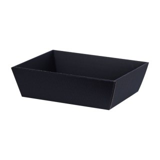Kosz prezentowy z czarnej tektury z otwartą falą 28 x 21,2 x 9,5 cm 10szt Paw (GM-KC-2)