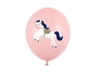 Balon gumowy Konik, Pastel Pale Pink różowy 300mm 12cal Partydeco (SB14P-316-081J-6)