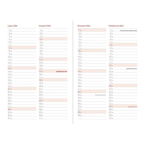 Kalendarz nauczyciela książkowy (terminarz) A5TA071B 2024/2025 a5 DŁOŃ A5 Wydawnictwo Wokół Nas (PCV BEZBARWNY)