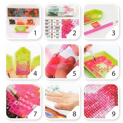 Zestaw kreatywny Diamentowa mozaika 30x40cm Kwiaty Flamingo Line (TGC71779)