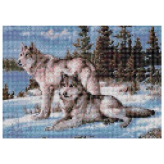 Zestaw kreatywny Diamentowa mozaika 30x40cm Wilki Flamingo Line (TSGK70871)