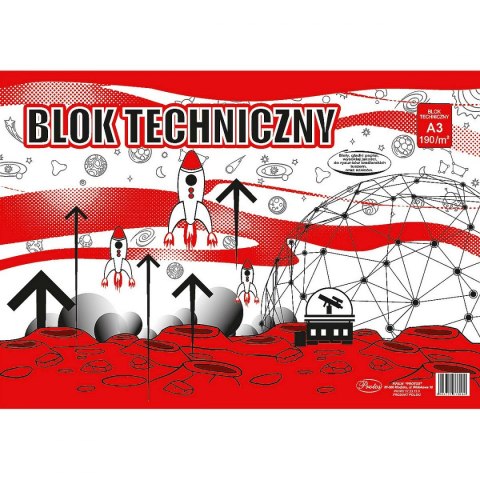 Blok techniczny A3 biały 190g 10k Protos