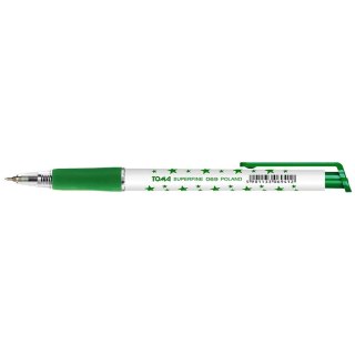 Długopis zielony gwiazdki wkład zielony 0,5mm Toma (TO-069)