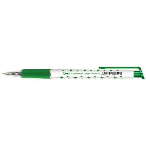 Długopis zielony gwiazdki wkład zielony 0,5mm Toma (TO-069)