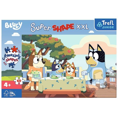 Puzzle Bluey I Przyjeciele Super Shape Zimowe zabawy Treflików 60 el. Trefl (50040)