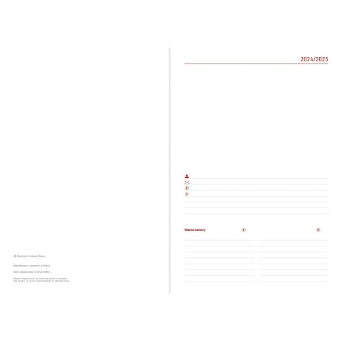 Kalendarz nauczyciela książkowy (terminarz) B5TN060B- 2024/2025 B5 PCV bezbarwny B5 Wydawnictwo Wokół Nas (modern)