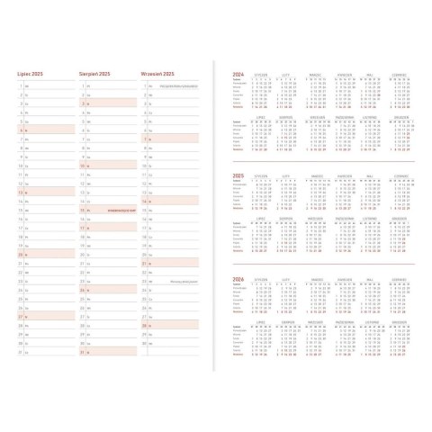 Kalendarz nauczyciela książkowy (terminarz) B5TN060B- 2024/2025 B5 PCV bezbarwny B5 Wydawnictwo Wokół Nas (modern)