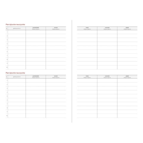 Kalendarz nauczyciela książkowy (terminarz) B5TN060B- 2024/2025 B5 PCV bezbarwny B5 Wydawnictwo Wokół Nas (modern)