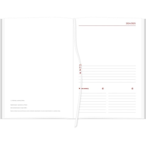 Kalendarz nauczyciela książkowy (terminarz) NEBRASKA czerwony 2024/2025 A5 tygodniowy A5 Wydawnictwo Wokół Nas (A5TN070B-)