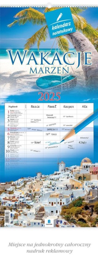 Kalendarz ścienny NOTATNIKOWY KOMPOZYCJE KWIATOWE 220mm x 490mm Lucrum (WN02)