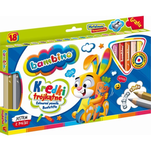 Kredki glinkowe BAMBINO 18 kol. St.Majewski (5903235003233)