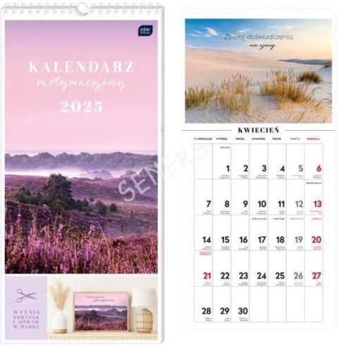 Kalendarz ścienny 5902277358301 WIDOKI motywacyjny 220mm x 460mm Interdruk (22X46 CM)