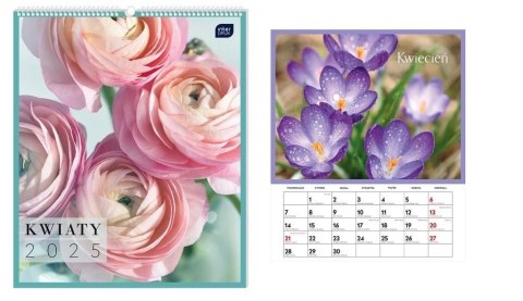 Kalendarz ścienny 5902277358387 kwiaty PLANSZOWY 335mm x 400mm Interdruk (33,5X40CM)