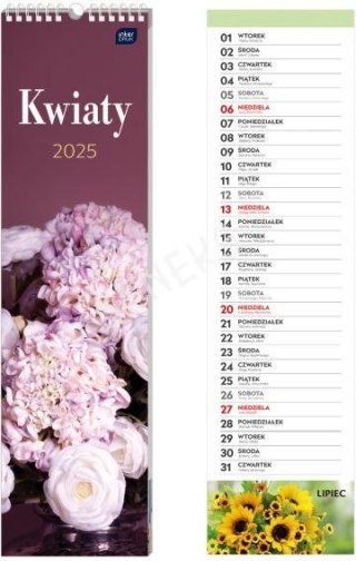 Kalendarz ścienny 5902277358776 KWIATY PASKOWY 135mm x 500mm Interdruk (13,5X50CM)