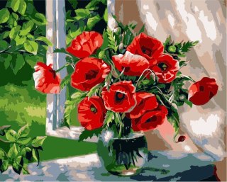Zestaw kreatywny Malowanie po numerach 40x50cm Bukiet maki Flamingo Line (FYS043)