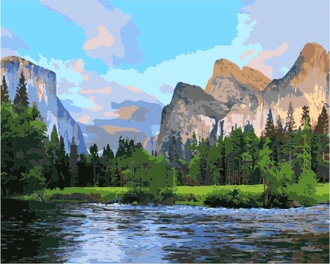 Zestaw kreatywny Malowanie po numerach 40x50cm Park Narodowy Yosemite Flamingo Line (FSY131)