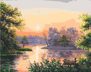Zestaw kreatywny Malowanie po numerach 40x50cm Pejzaż Flamingo Line (FSY244)