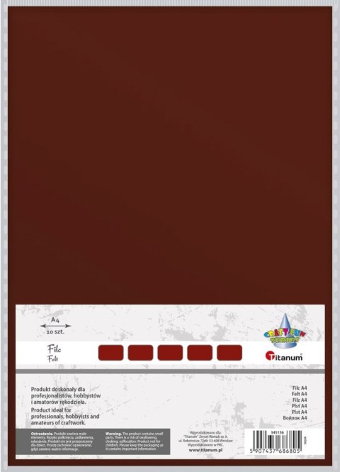 Filc Craft-Fun Series A4 kolor: czekoladowy 10 ark. Titanum (345156)