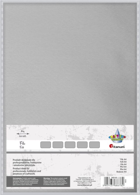 Filc Craft-Fun Series A4 kolor: szary 10 ark. [mm:] 210x297 Titanum (077)