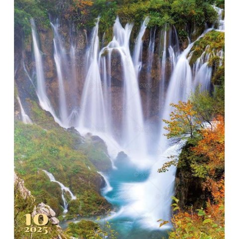 Kalendarz ścienny WODOSPADY ŚWIATA WIELOPLANSZOWY 12K 320mm x 470mm Lucrum (RW12)