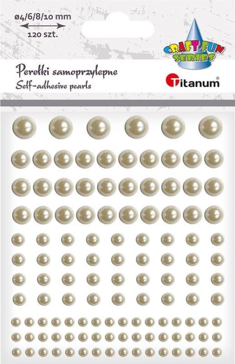 Perełki Craft-Fun Series samoprzylepne biały perłowy Titanum (56941)