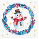 Serwetki Paw BN Cute snowman in garland mix nadruk bibuła [mm:] 330x330 (TL234100)