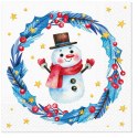 Serwetki Paw BN Cute snowman in garland mix nadruk bibuła [mm:] 330x330 (TL234100)