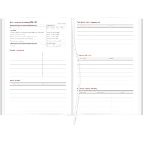 Kalendarz nauczyciela książkowy (terminarz) KRAFT Z GUMKĄ granat 2024/2025 B5 tygodniowy B5 Wydawnictwo Wokół Nas (B5TN067B-)