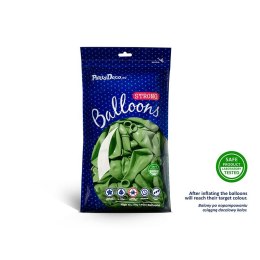 Balon gumowy metalizowany zielony Partydeco (SB12M-102J)