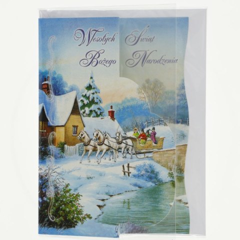 Kartka składana brokat bn A5 Panorama (A5)