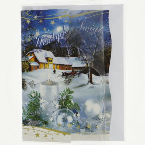 Kartka składana brokat bn A5 Panorama (A5)