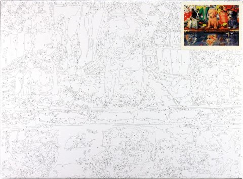 Zestaw kreatywny Malowanie po numerach 30x40cm Szczenięta Flamingo Line (FSY79)