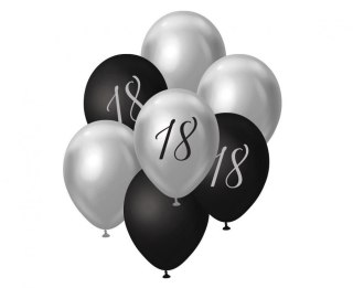 Balon gumowy Beauty&Charm srebrno-czarny numer 18, 7 szt. mix 12cal Godan (BB-18S7)