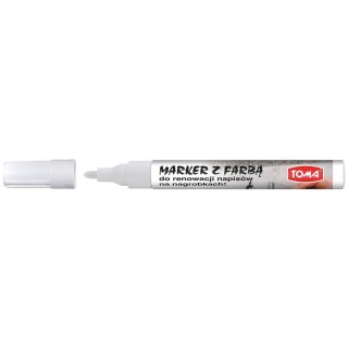 Marker specjalistyczny wkład biały 2,5mm okrągła końcówka Toma