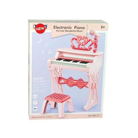 Organy Elektryczne Pianinko Organy Różowe z Krzesłem 25 Klawiszy Lean (10978)