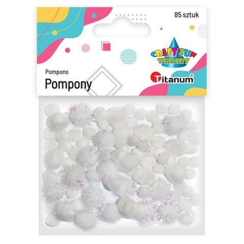 Pompony Craft-Fun Series biały 85 szt Titanum (282994)
